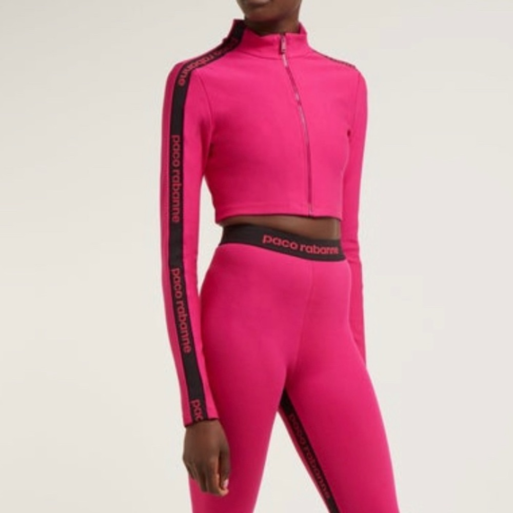 Paco Rabanne Cropped Zip Up Jacket